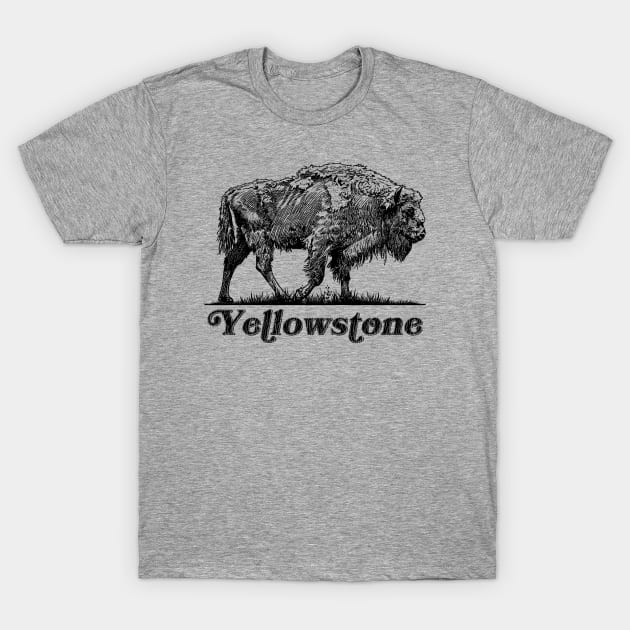 Yellowstone Bison Buffalo T-Shirt by alexanderahmeddm